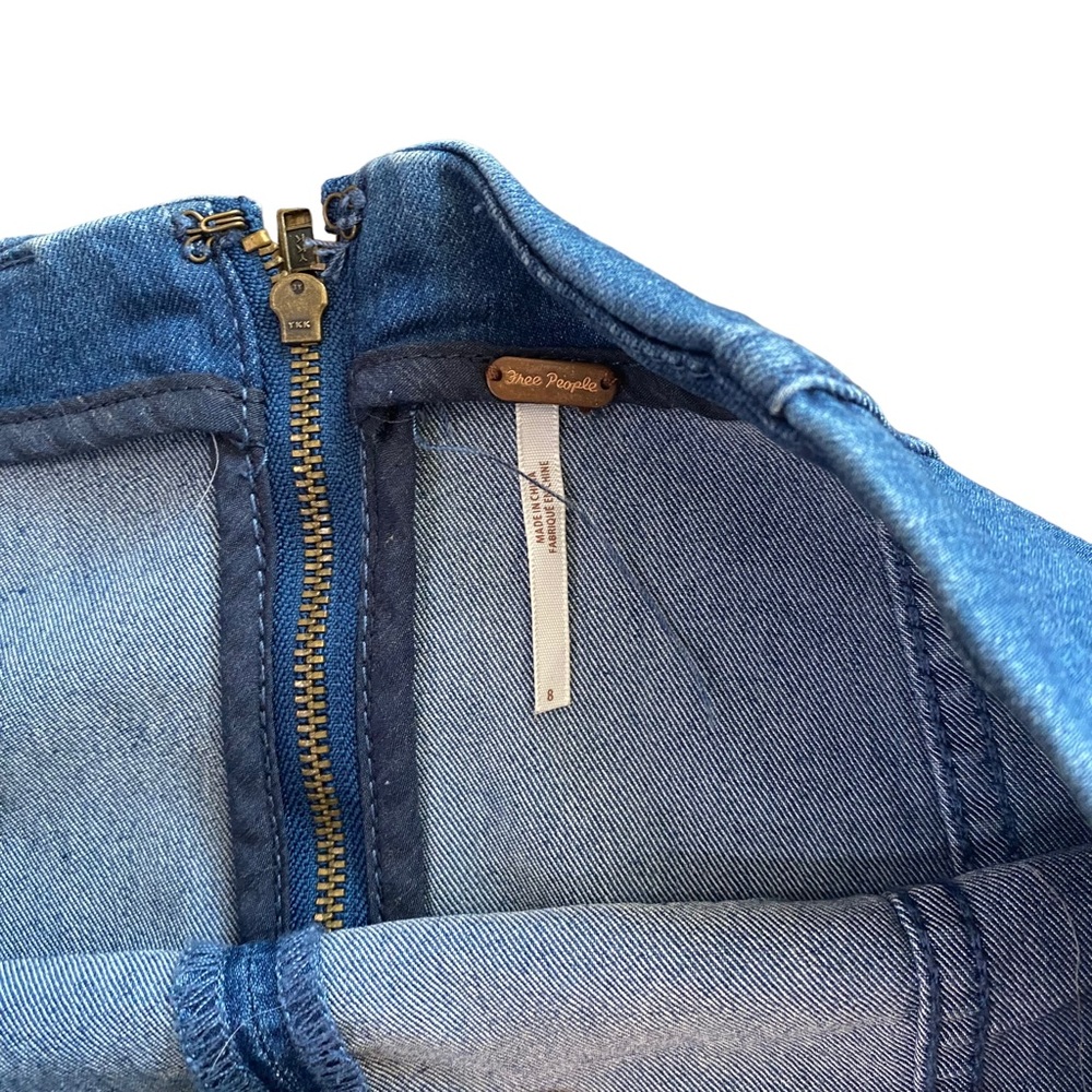 Free People Modern Femme Mini Denim Skirt Size 8 - Picture 5 of 5